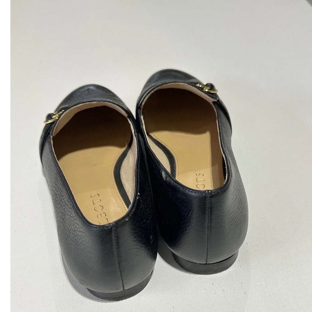 Talbots Black Leather Buckle Loafer Shoes Size 6.5N Career Office Capsule Fall